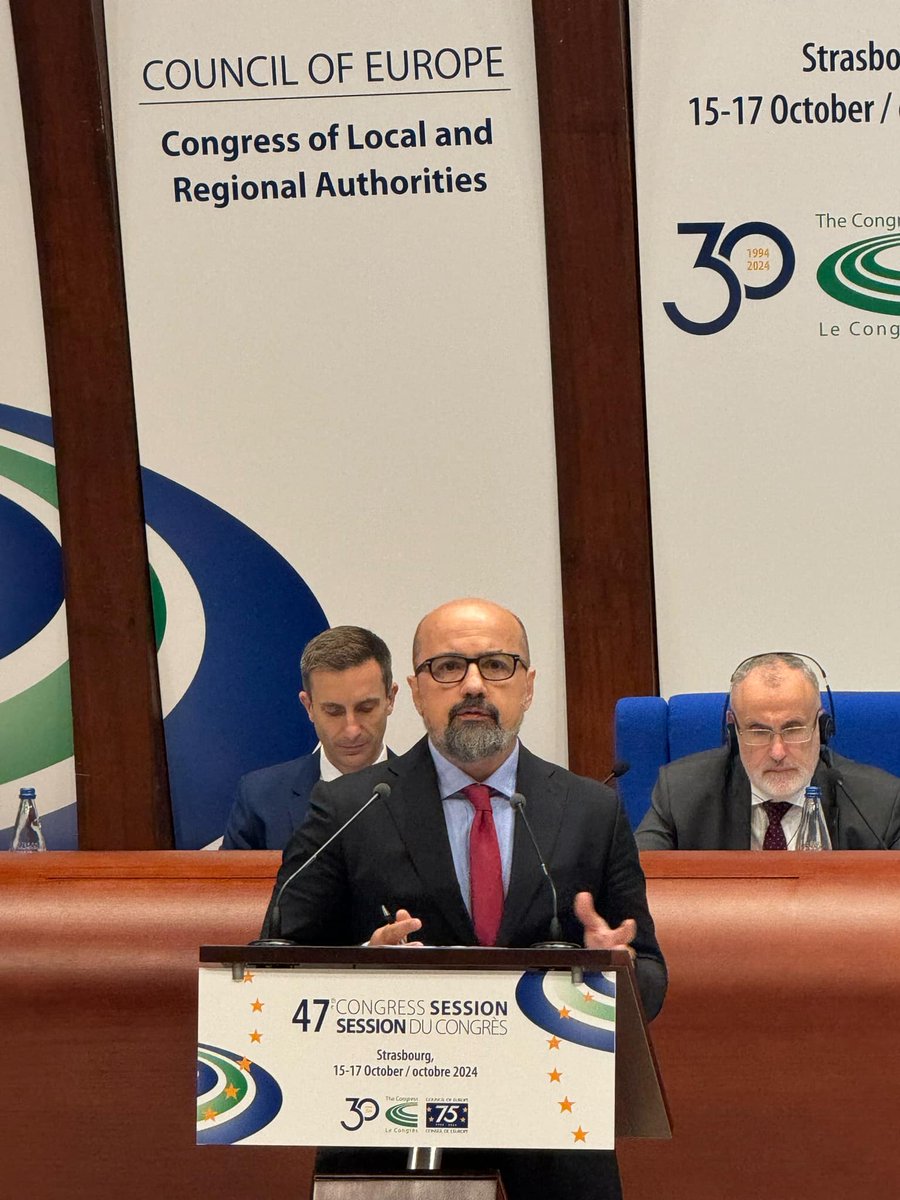 nalas_eu's tweet photo. #NALAS Director at the closing of 4️⃣7️⃣ session of @COECongress:

For SEE countries, it is crucial that EU accession process remains paired with strong decentralization reforms. Congress, @CCRECEMR and NALAS must jointly engage with EU to ensure that LGs are meaningfully involved. https://t.co/QsXBlMHeyR