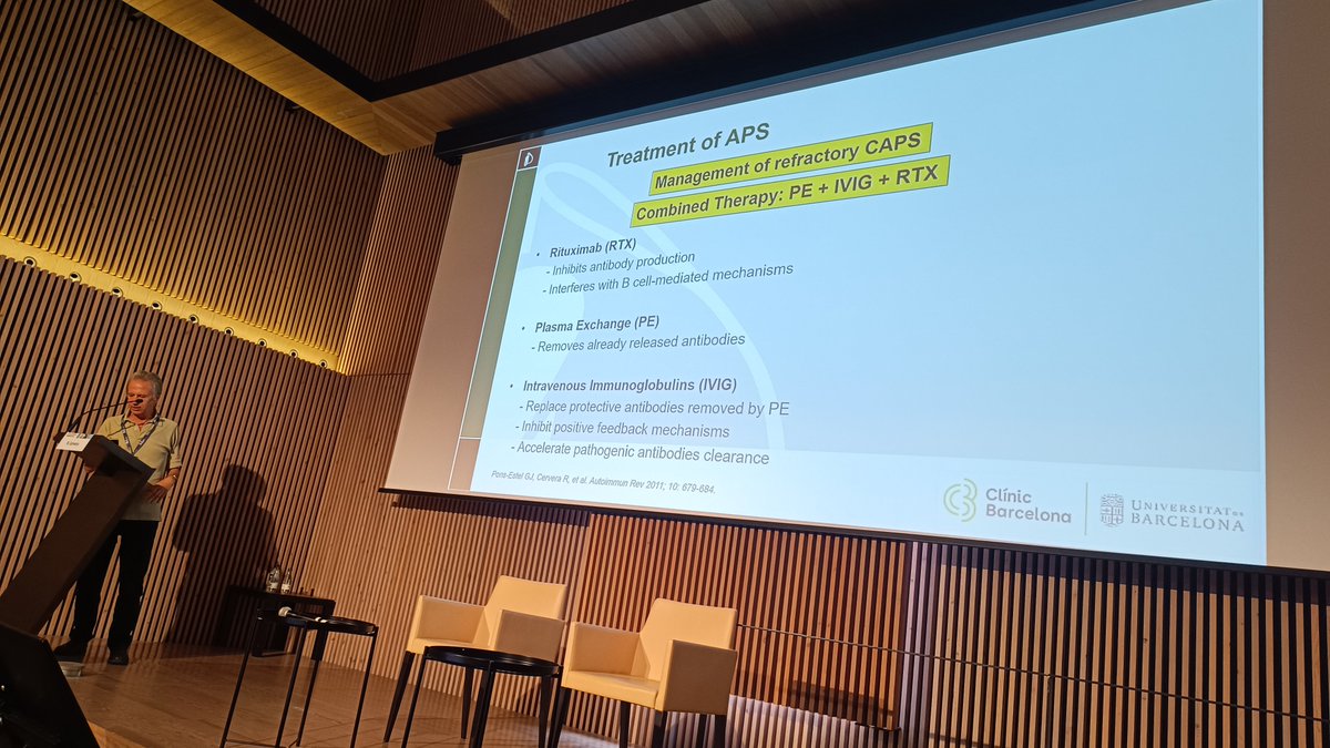 Laurent ARNAUD (@lupusreference) on Twitter photo ✅ Such a privilege to hear Pr Cervera presenting a detailed overview of primary and secondary prevention of #thrombosis in patients with #antiphospholipid antibodies at 5th Advanced #Lupus workshop by <a href="/SLEuroSociety/">SLEuro</a>. 
Here is his regimen (Hospital Clinic) for catastrophic APS ⬇️ ✅ Such a privilege to hear Pr Cervera presenting a detailed overview of primary and secondary prevention of #thrombosis in patients with #antiphospholipid antibodies at 5th Advanced #Lupus workshop by <a href="/SLEuroSociety/">SLEuro</a>. 
Here is his regimen (Hospital Clinic) for catastrophic APS ⬇️