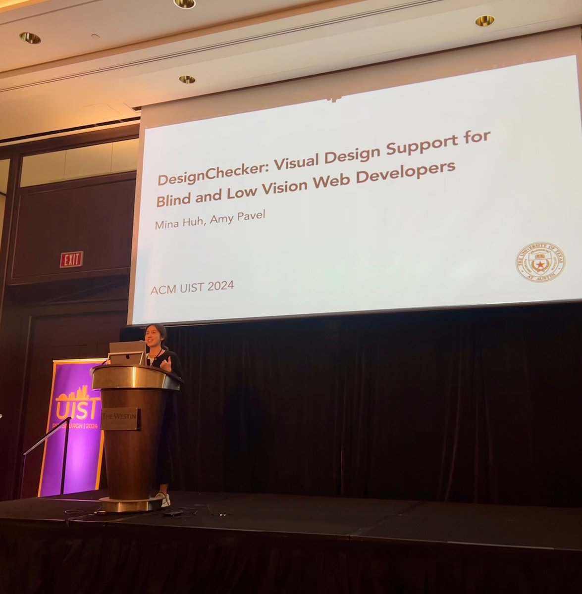amypavel's tweet photo. Congrats to @mina1004h on presenting her work DesignChecker at #UIST2024 and on a successful conference as Student Volunteer Chair!! https://t.co/e0R5TpGPcU