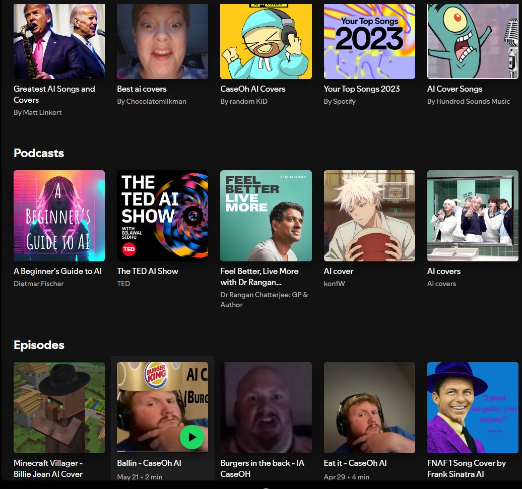 The actual fuck just happened to my <a href="/Spotify/">Spotify</a>? Fuck offffff I've never clicked on anything AI.