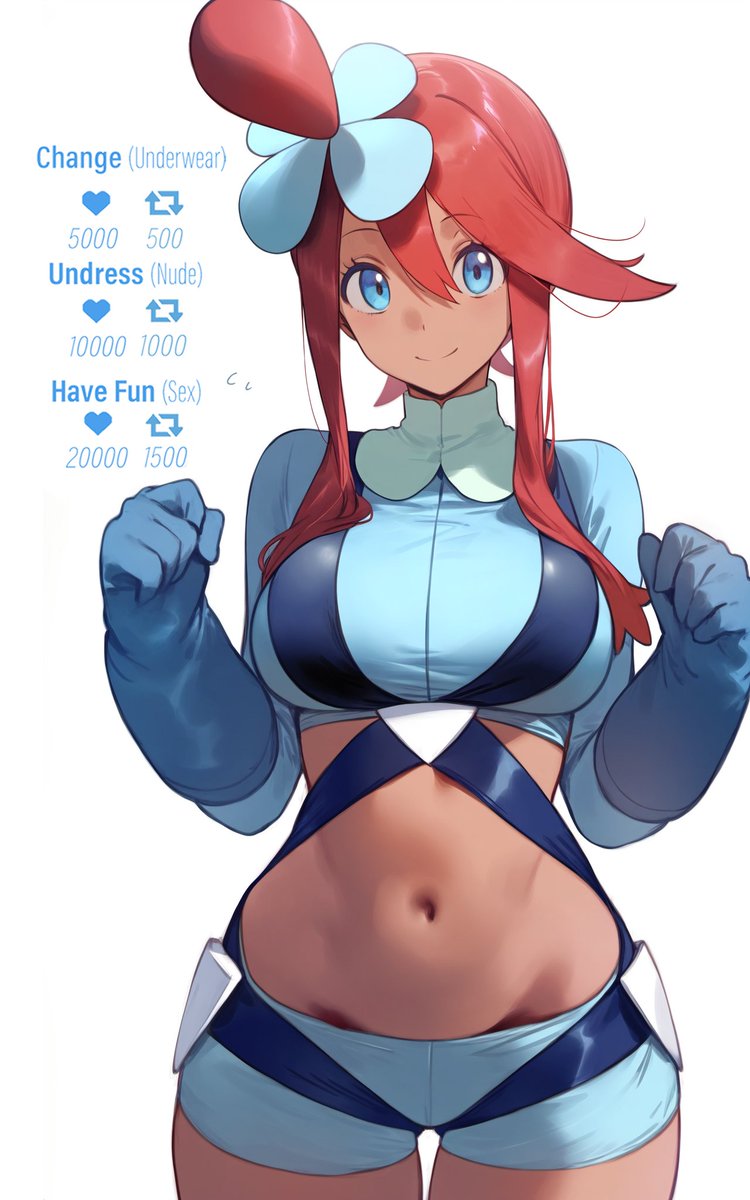 Setsu2D's tweet photo. Skyla (Pokemon) - Undressing Challenge 💮 https://t.co/sRBMPG0BEp