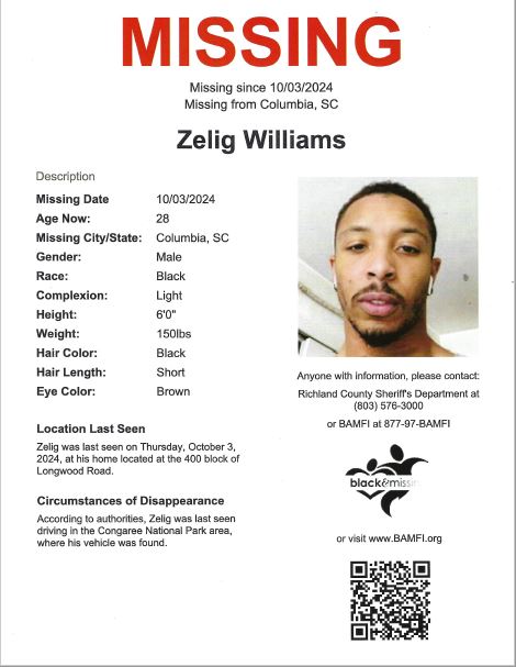 Zelig Williams is a much beloved and multi-talented 2014 Dreher graduate. If you have any information, please contact the Richland County Sheriff's Department so we can get him safely home.