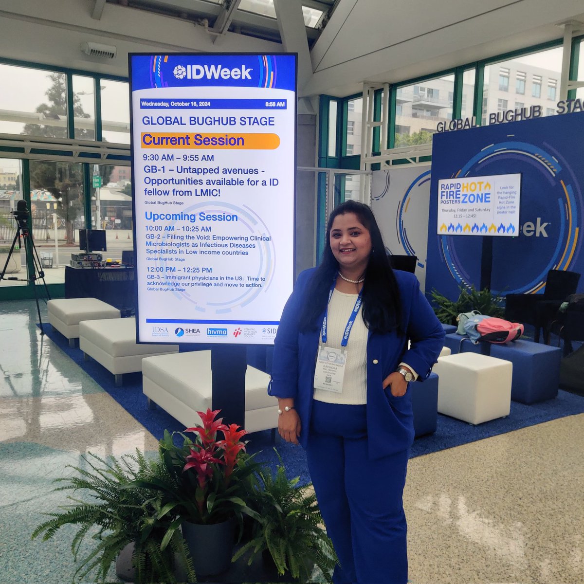 IDdocAkshatha's tweet photo. First day @IDWeekmtg &amp; it’s already been amazing!
Had the opportunity to give two presentations at Global BugHub!
The response has been overwhelming, &amp; I'm so excited for the days ahead!  #IDWeek2024 #BugHub https://t.co/54mQ3f0HVb