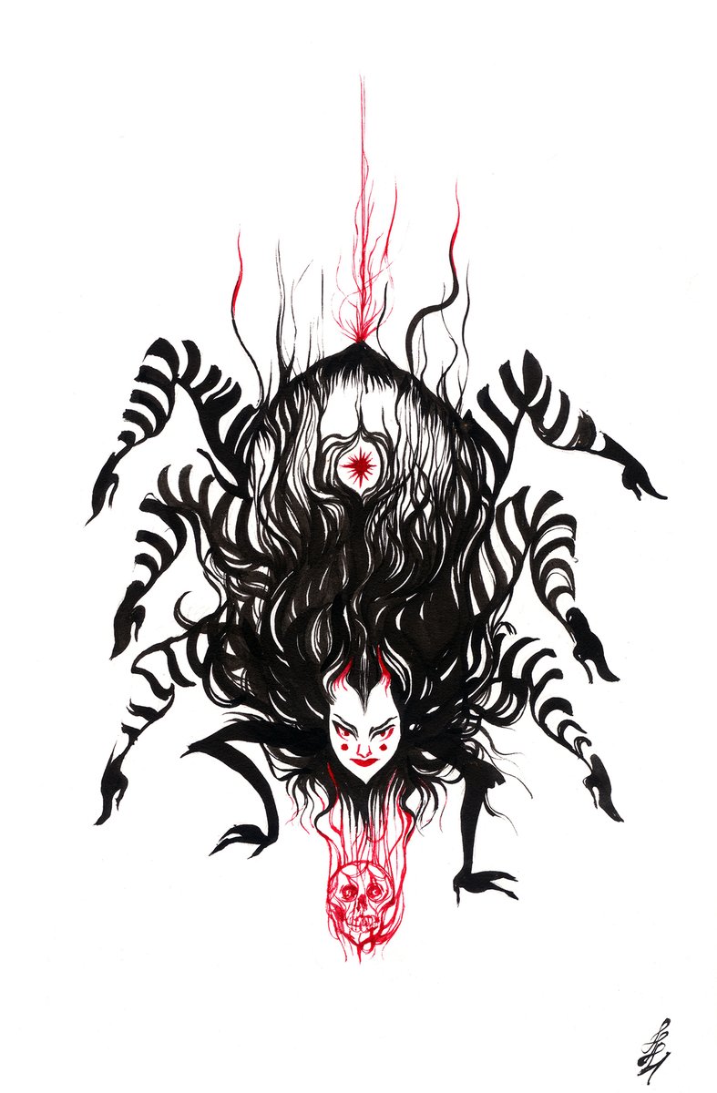 luciferovs's tweet image. "Dancer"', ink on paper drawing. Original art and prints available for purchase at my InPrnt store. DM me for info.
#traditionalart #inkonpaper #drawing #darkart