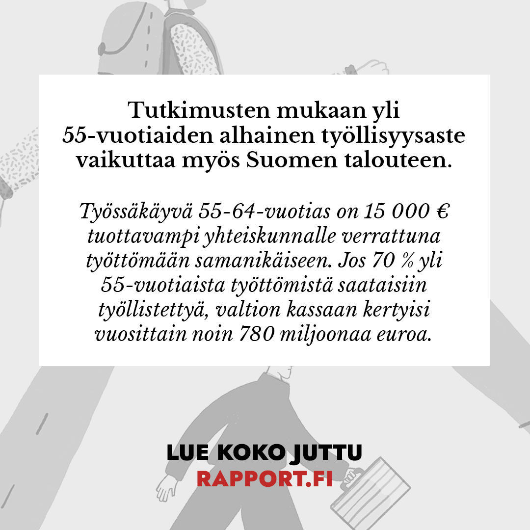 RapportFI's tweet photo. Aiherahoitettu artikkeli - kaupallinen yhteistyö @suomenekonomit

Nyt ikäsyrjinnästä puhuu kaksi iäkkäämpää korkeakoulutettua työntekijää, joilla menee työelämässä paremmin kuin koskaan.

Mutta.

"Kuulin rekrytilanteessa, että olisin muuten täydellinen, mutta olen 57-vuotiaana liian vanha toimitusjohtajaksi", kuvailee Reetta Rajala. "Sitä ennen en ollut koskaan edes ajatellut ikääni."

Toimittaja Jose Riikonen kirjoitti jutun, joka kannattaa lukea! https://t.co/U8jVtSmVp9

#ikäsyrjintä #työelämä