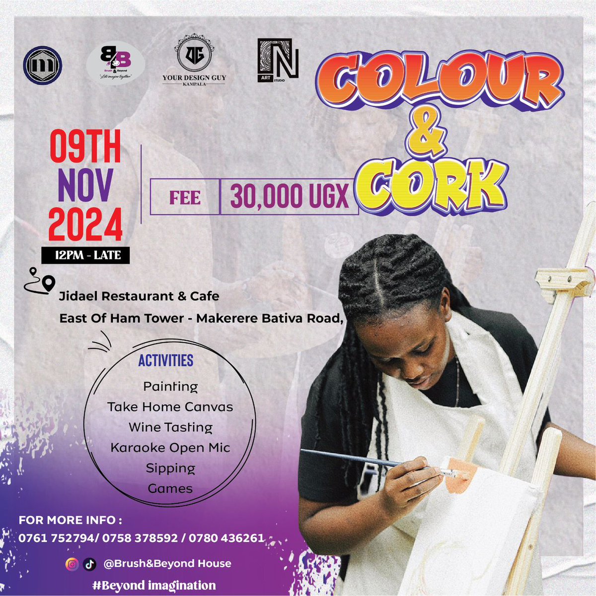 magamutu's tweet image. 🎨🍷 Need a break from tech? Join us for Colour &amp;amp; Cork on 9th Nov 2024!

Painting, Wine Tasting, Karaoke &amp;amp; more! 📍 Jidael Restaurant, Makerere
💵 30,000 UGX | 12 PM - Late

DM for info! #BeyondImagination #KampalaEvents #Unwind