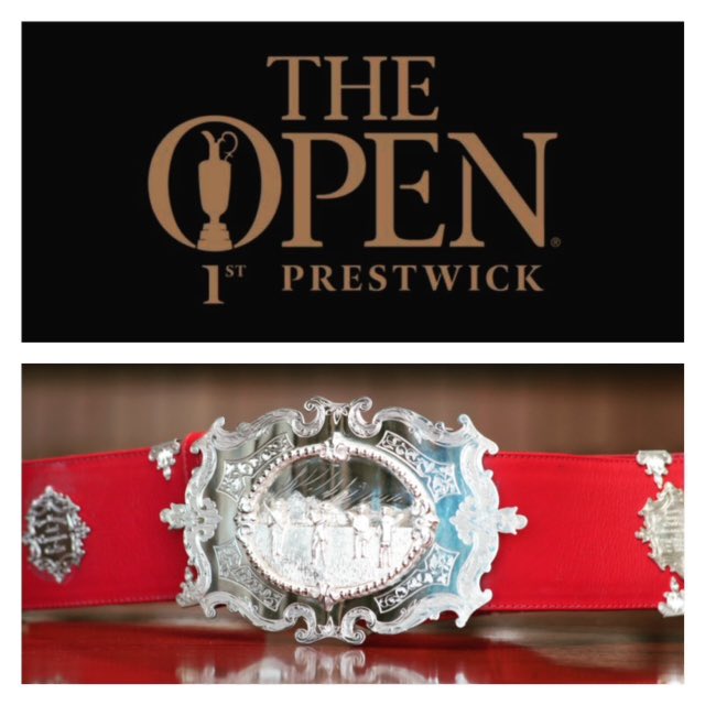 PrestwickGC's tweet photo. #otd 17th October 1860 Prestwick organises and hosts a competition for professional golfers. So began golf’s most famous event @TheOpen with its original prize of a Challenge Belt being won by Willie Park with a score of 174 for three rounds of 12-holes. 

#theopen https://t.co/sobw3OVQuO