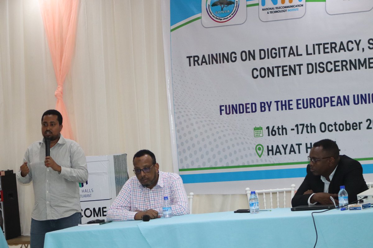 NttiSomalia's tweet photo. We successfully concluded a 2-day training on Digital Literacy, Security, and Content Discernment with @SONSA_NSA  at @NttiSomalia. 
It was great to bring together #CSOs, community members, and key stakeholders to promote digital inclusion and ensure everyone is included. https://t.co/LP2h5QhwwF
