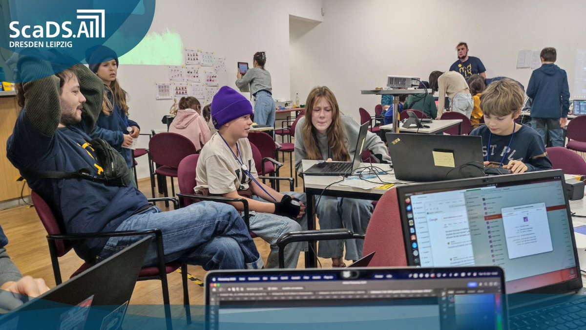 🌟<a href="/Sca_DS/">ScaDS.AI</a> is currently part of the #MakerDaysforKids in Leipzig and in charge of an AI workshop where kids learn how to generate images, music and texts using #AI.
One Highlight is a #SmartMirror: Interact with your reflection &amp; discuss AI's impact on self-image &amp; society.
#STEM