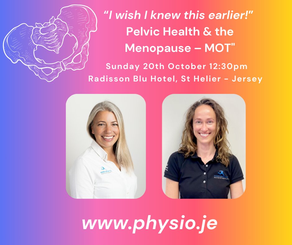 Join Alex &amp; Alena this Sunday for an enlightening talk at the Women’s Health and Lifestyle Show! 🧡
🗓️ Date: 20th October 🕒 Time: 12:30 PM
📍 Location: @radissonblujersey
🎟️ Get your tickets: bailiwickexpress.com/jsy/news/menop…
 #MenopauseAwareness #PelvicHealth #JerseyCI
