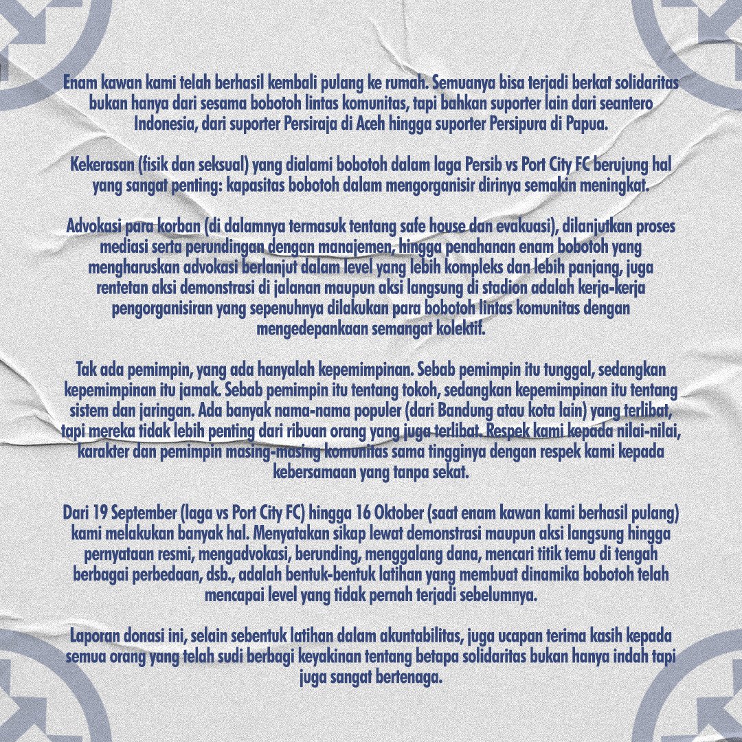 officialvpc's tweet photo. Tegaklah Seperti di Awal!

Sebuah pengantar laporan donasi yg berlangsung beberapa waktu lalu. Sila disimak baik-baik, dan kabarkan bahwa solidaritas menjadi pilar penopang kita semua.

Bersama dengan ini, donasi kami tutup. Terima kasih! https://t.co/HFUzdZf3ii