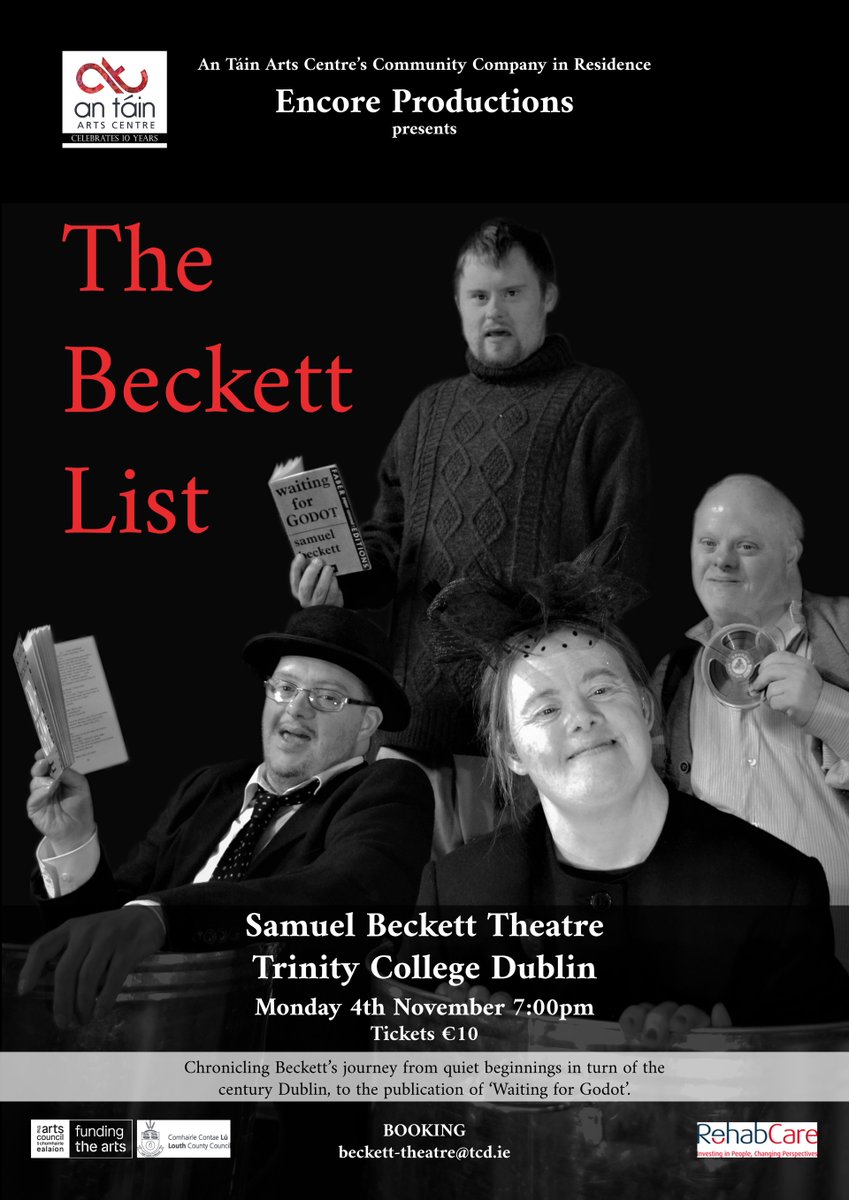 Don't miss The Beckett List, the powerful new play by Encore Productions, our award-winning RehabCare Dundalk theatre company🎭
Tickets on sale now for a performance at Trinity's Samuel Beckett Theatre, November 4th at 7pm
🎟️ beckett-theatre.ticketsolve.com
#ThriveAchieveShine