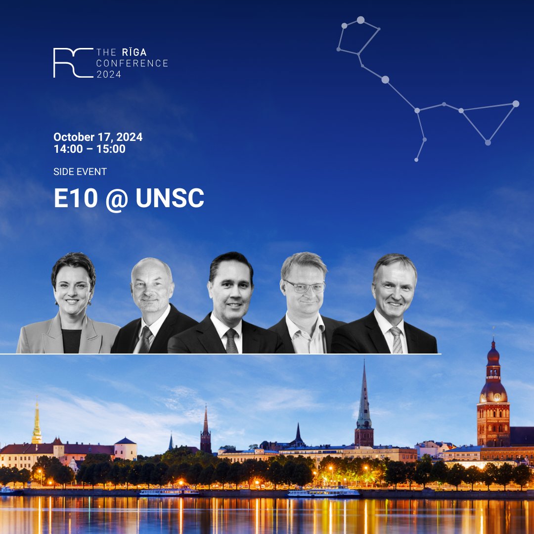 📍 STARTING NOW: THE FOURTH SIDE EVENT OF THE RĪGA CONFERENCE 2024!

🔵 E10 @ UNSC

📡 Follow the side event live stream: youtube.com/watch?v=OiM-Mu…

ℹ Get to know the Conference Agenda: rigaconference.lv