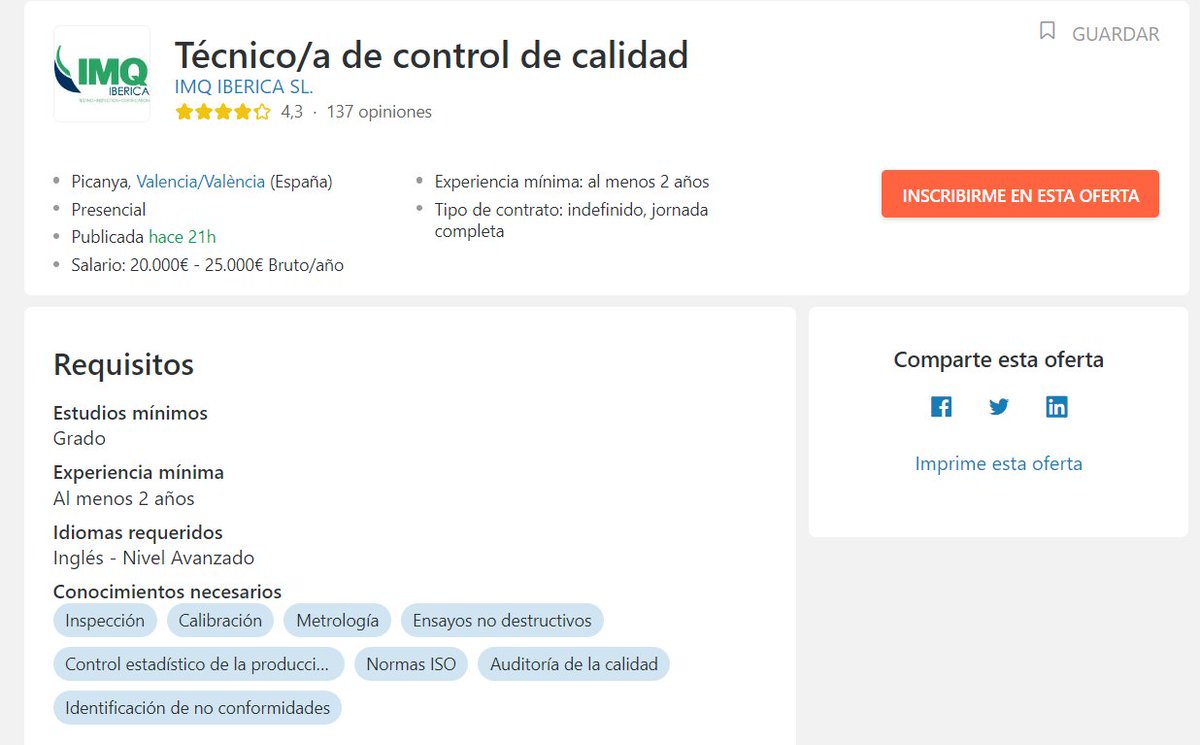 🚀 ¡Estamos contratando a un Técnico/a de Control de Calidad de #LaboratorioEléctrico! 🚀

Inscríbete hoy mismo o comparte la oferta con tu red. Más detalles: 👇

infojobs.net/view-offer?new…

#EmpleoValencia #OfertaLaboral #OfertaDeEmpleo #TécnicoDeCalidad #ControlDeCalidad