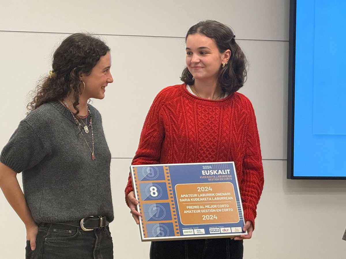 EUSKALIT's tweet image. 🏆🎞️ ¡Nuestra enhorabuena a #P4Q por hacerse con el Premio Gestión en Corto de esta octava edición! Se trata de la categoría en la que la valoración del jurado tiene mayor peso. El premio consiste en un bono para la adquisición de material video-gráfico valorado en 1000€.

💖
