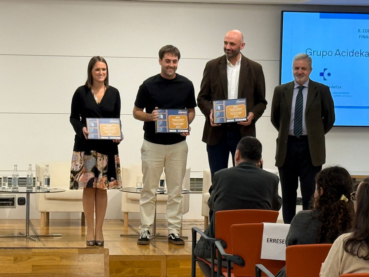 EUSKALIT's tweet image. 🏆🎞️ ¡Nuestra enhorabuena a #P4Q por hacerse con el Premio Gestión en Corto de esta octava edición! Se trata de la categoría en la que la valoración del jurado tiene mayor peso. El premio consiste en un bono para la adquisición de material video-gráfico valorado en 1000€.

💖