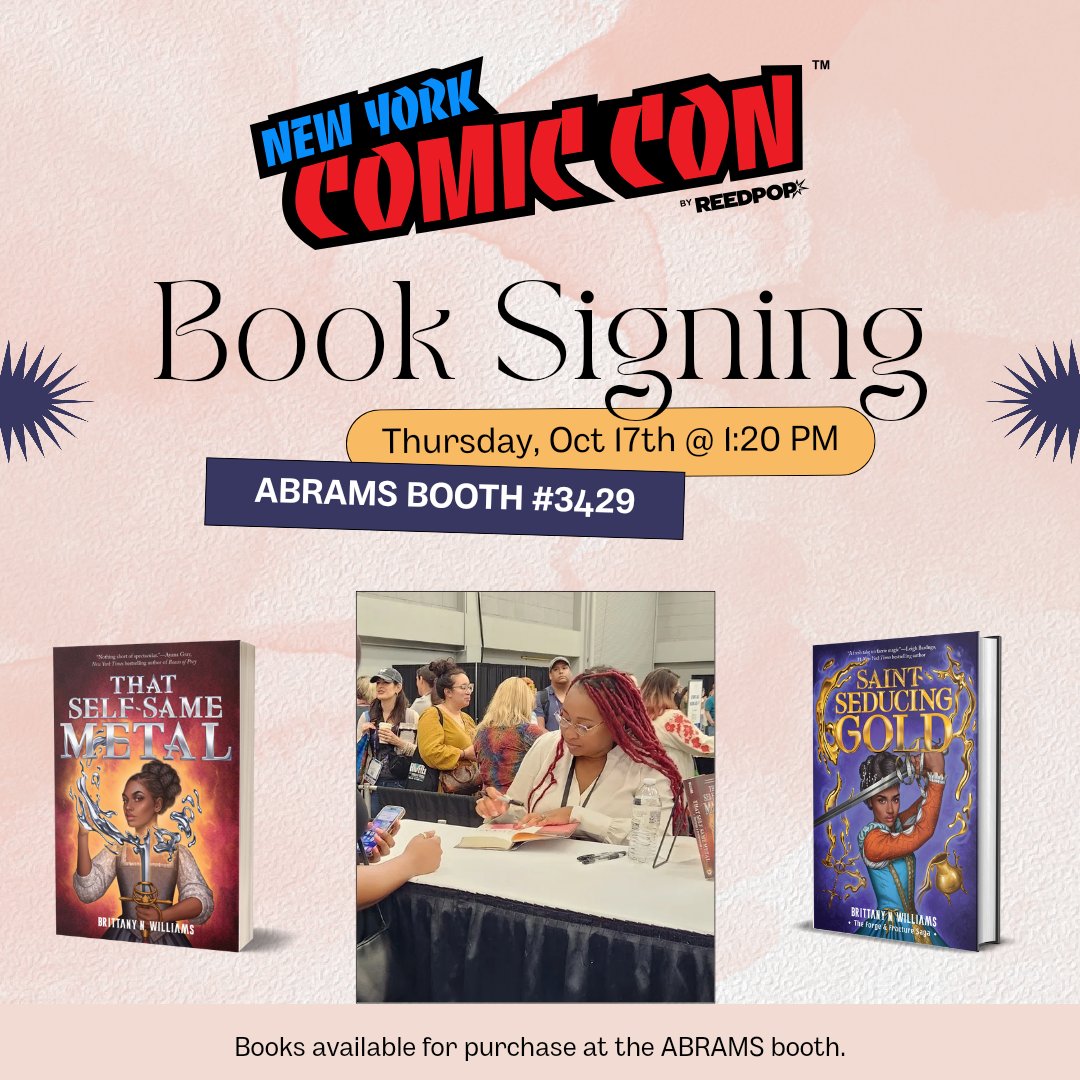 I'm at New York Comic Con today with a panel &amp; a signing!