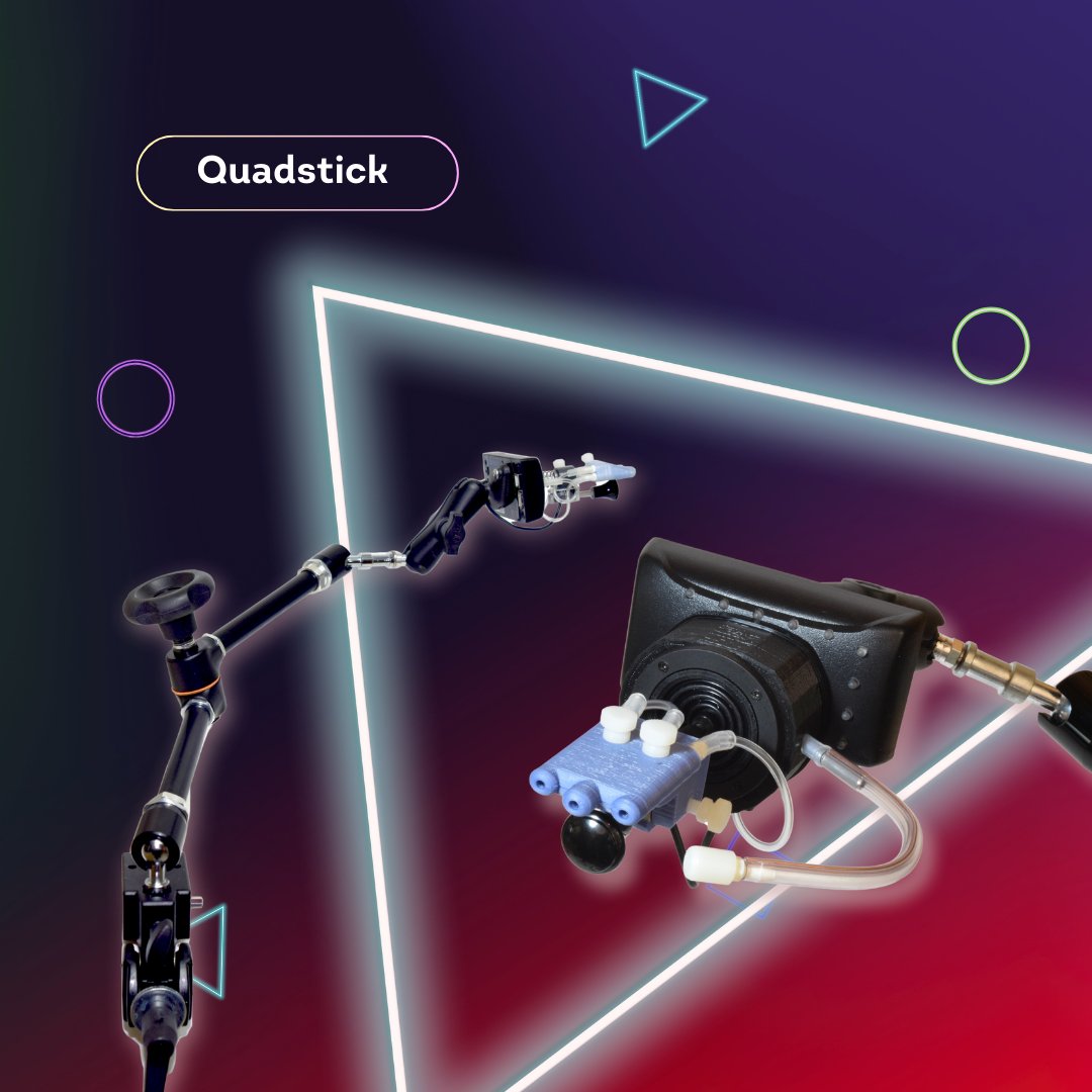 PlayEquall's tweet image. 👇🏼 Este controlador es el #QuadStick, un controlador de #juego USB que utiliza un módulo de joystick grande y resistente para facilitar el control mediante el soplo y movimiento de la zona de la barbilla.