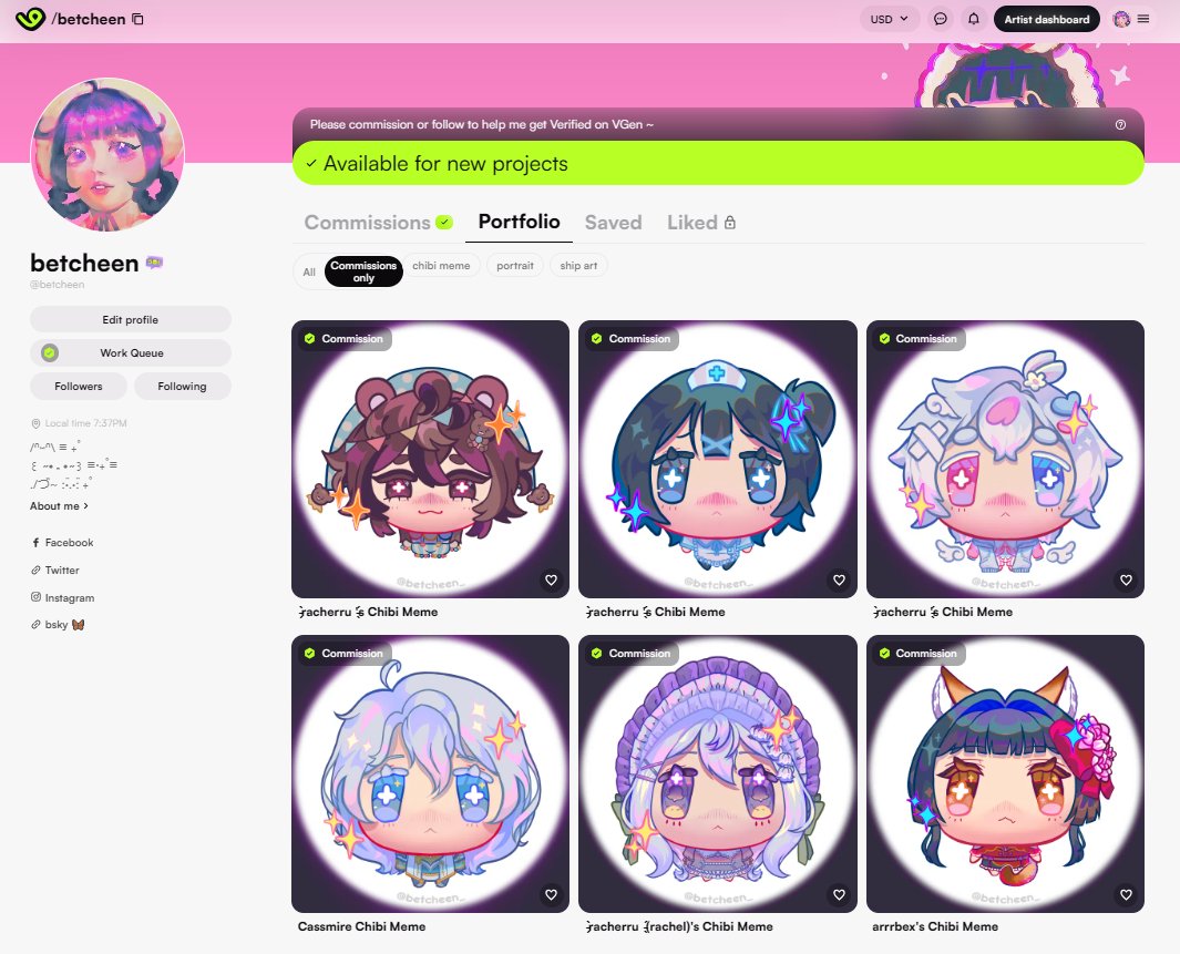 Thank you everyone again for C0mmissioning me on VGen, It really warms my heart just knowing that there are people who truly enjoy my art.🥺🩷  

vgen.co/betcheen
#VGenOpen #VGenComm