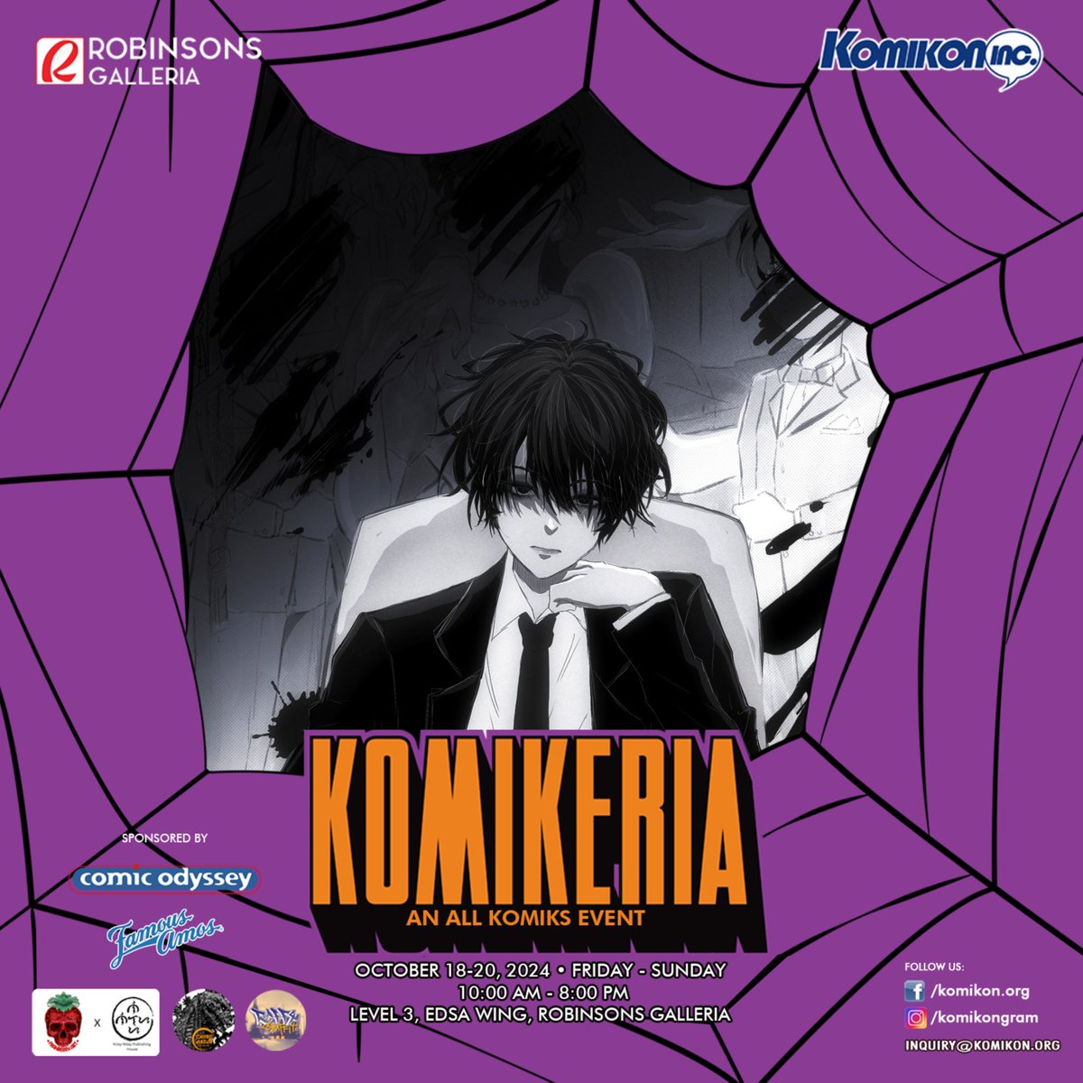 kudliscomics's tweet photo. Come support us and local creators at the Komikon Komikeria, taking place at Robinsons Galleria from October 18 to 20, 10 AM to 8 PM. 📷📷 Enjoy three vibrant days of creativity featuring komiks creators, illustrators, artists, and writers! 📷📷 https://t.co/qaKJfR8L0E