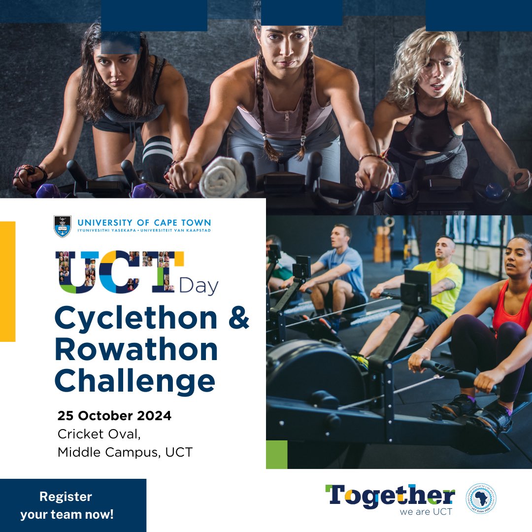 🚴‍♂️🚣‍♀️ Join the UCT Day Cycleathon &amp; Rowathon on 25 Oct! 3 hours of fun, fitness &amp; fundraising for <a href="/UCT_news/">UCT</a> Food Sovereignty Programme. 

Sign up your team of 4 now: bit.ly/UCTDayChallenge 

#UCTDay2024