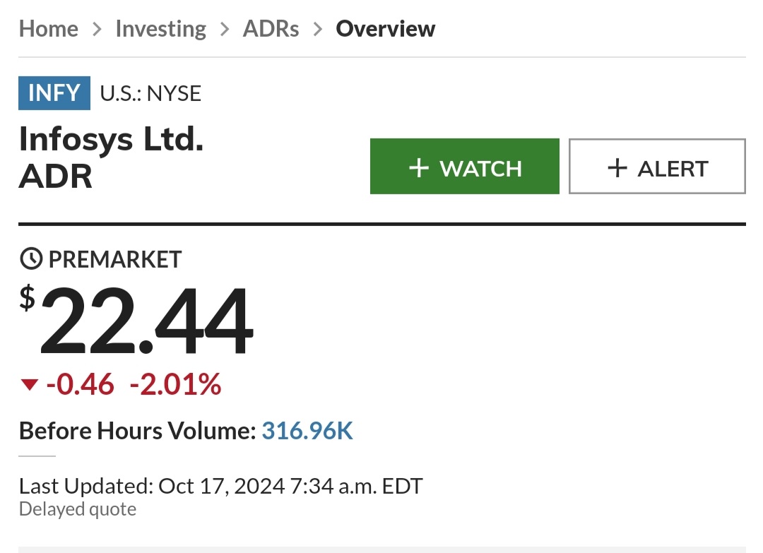 from_advic62860's tweet image. Infosys adr down 2% after q2 result 
#infosysresult #infosys #Encounter #ArrestMaulanaRashidi #BahraichVoilence #TestCricket #ArrestMaulanaRashidi #Conway
