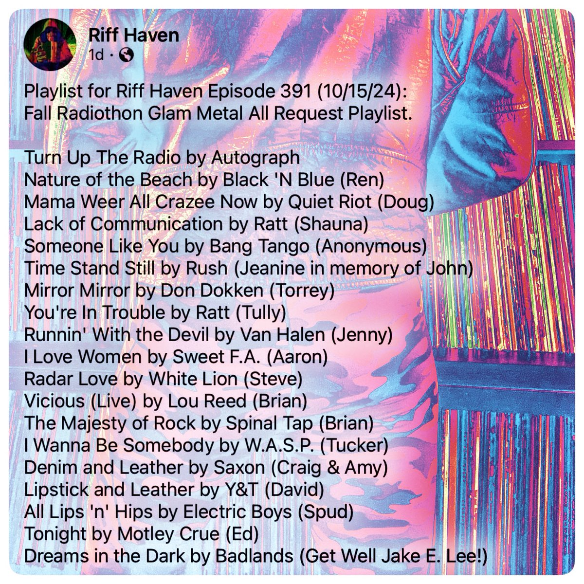 RiffHaven's tweet photo. #Riffhaven #Radioboise #Autograph #BlackNBlue #QuietRiot #Ratt #BangTango #Rush #DonDokken #VanHalen #SweetFA #WhiteLion #LouReed #SpinalTap #WASP #Saxon #YandT #ElectricBoys #MotleyCrue #Badlands https://t.co/LCz2Mn7cXO