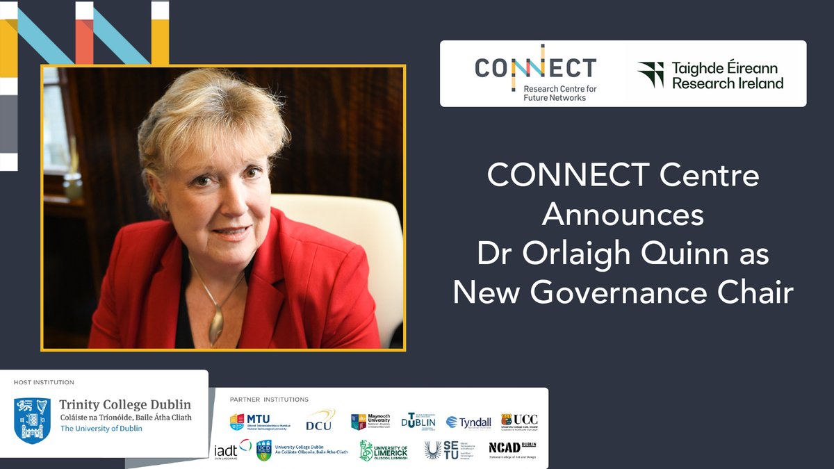 CONNECT Centre (@connect_ie) on Twitter photo The CONNECT Centre is thrilled to welcome Dr Orlaigh Quinn as our new Governance Chair! With her vast experience in #leadership & public service, she’ll help shape CONNECT’s future as we continue to lead in cutting-edge research.  Read more connectcentre.ie/news/connect-c… The CONNECT Centre is thrilled to welcome Dr Orlaigh Quinn as our new Governance Chair! With her vast experience in #leadership & public service, she’ll help shape CONNECT’s future as we continue to lead in cutting-edge research.  Read more connectcentre.ie/news/connect-c…