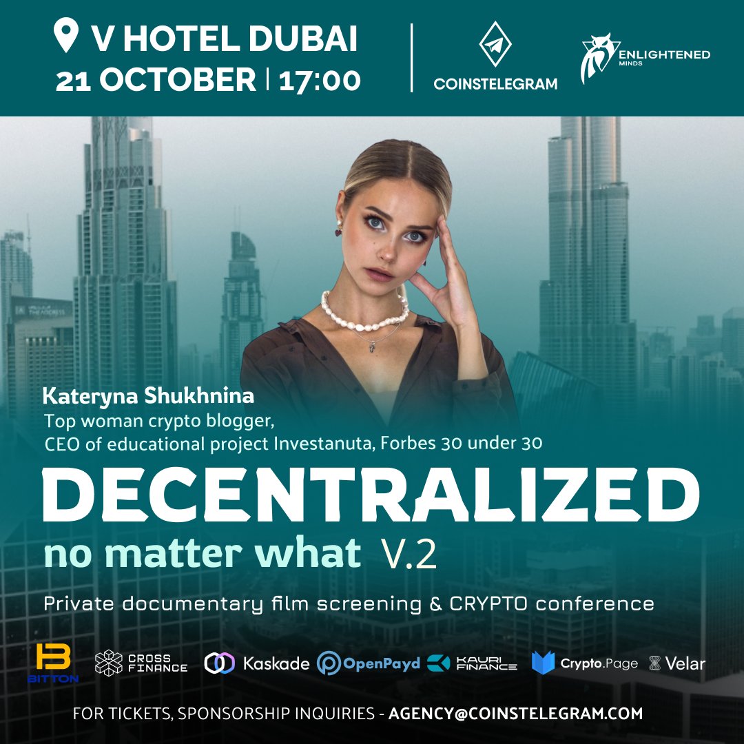 Happy to have Kateryna Shukhina, CEO of educational project Investanuta, Forbes  30 under 30, Founding Partner of @JSquare_co, at the premiere of our #Web3  documentary in Dubai 🇦🇪 Documentary features Vitalik Buterin (