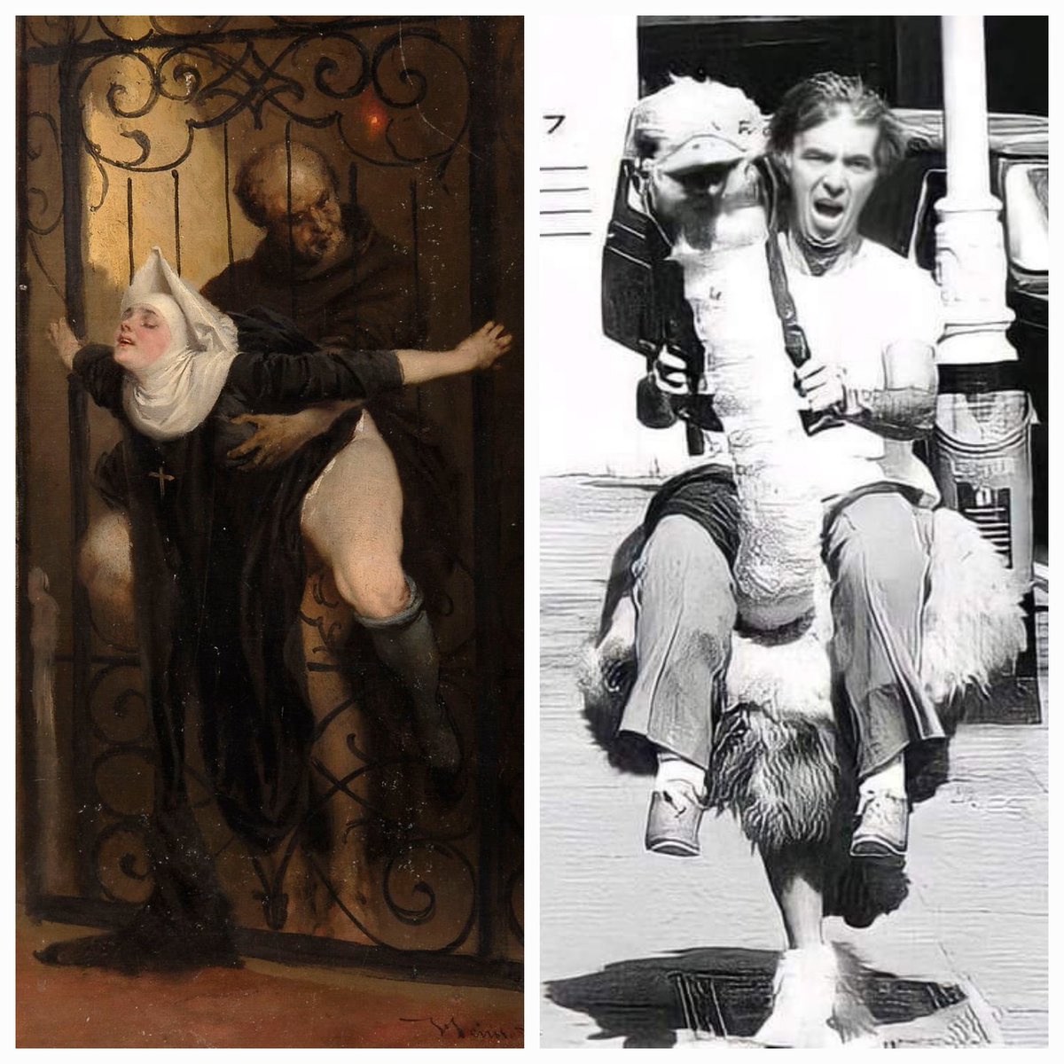 findjjb's tweet photo. Heinrich Lossow (1880)  had just the right outfit planned for Gav's stag do #stag #art https://t.co/PrJcZLZMmM