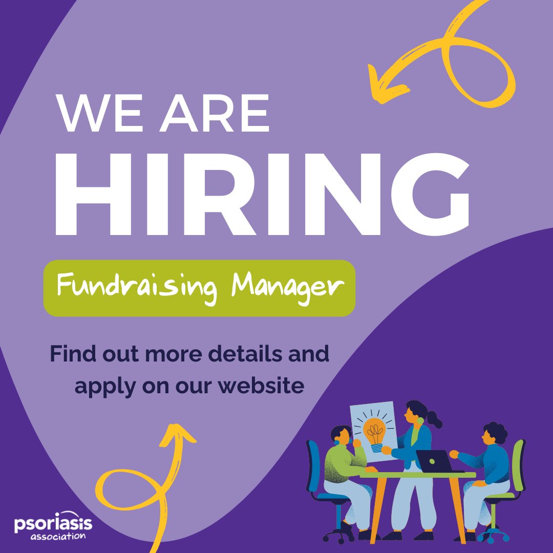 PsoriasisUK's tweet photo. We're hiring!

We are hiring for a new role here at the Psoriasis Association, seeking an adept and skilled fundraiser to join our small, but friendly team.

Find out more about the role here https://t.co/GC2ltSSZ76 https://t.co/DNB4B987Sb