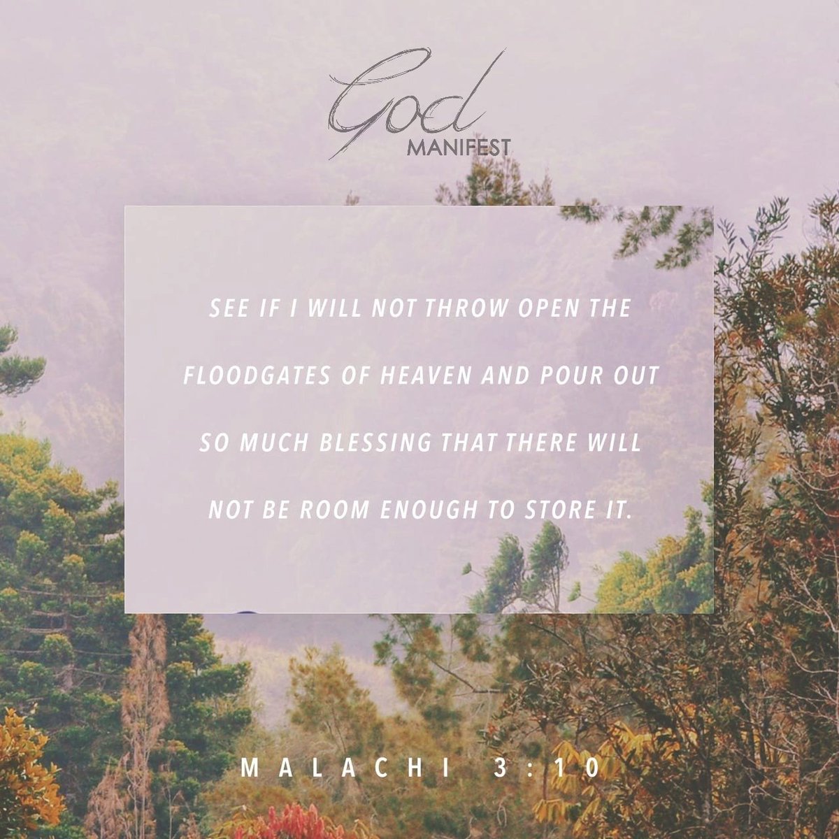 thegodmanifest's tweet image. Malachi 3:10 NASB
“Bring the whole tithe into the storehouse, so that there may be food in My house, and test Me now in this,” says the Lord of hosts, “if I will not open for you the windows of heaven and pour out for you a blessing until it overflows.”

#bible #jesus #tithe