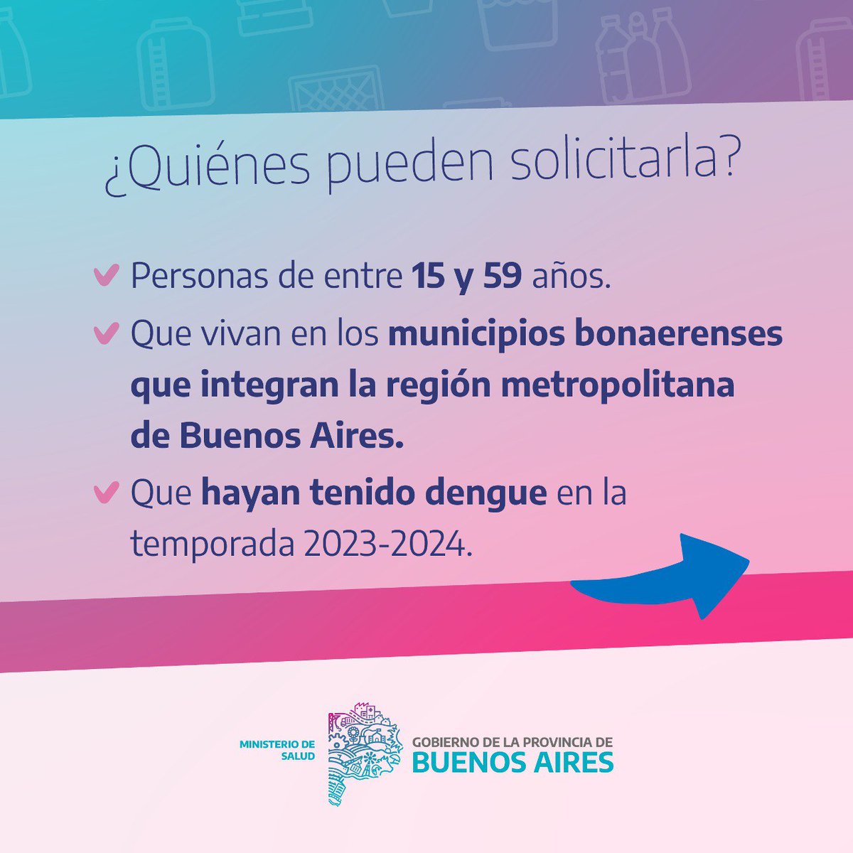 SaludBAP's tweet photo. VACUNACIÓN CONTRA EL DENGUE 💉 | Si pertenecés a la población priorizada y no recibiste el turno por correo electrónico, ya te podés registrar en el portal Mi Salud Digital Bonaerense: https://t.co/axIR0pt9FP https://t.co/a4W3PpVPLa