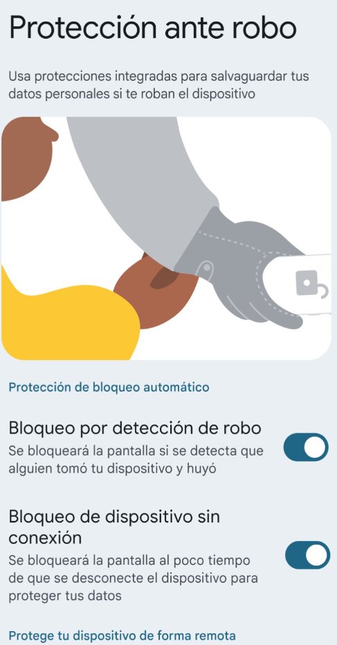 Una buena función que está apareciendo en varios dispositivos Android.

⚙️Configuración → Google → Seguridad del dispositivo y personal → Protección ante robo.