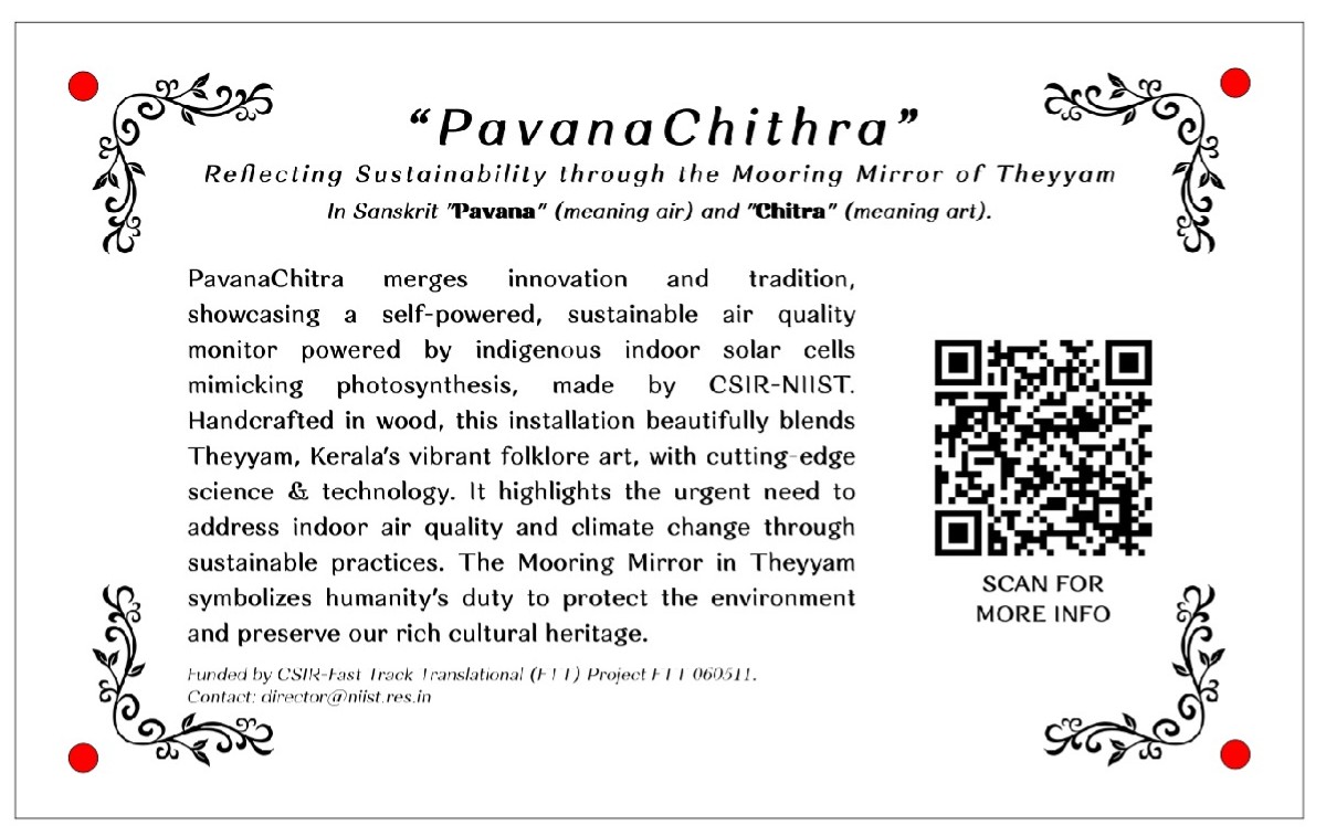Kudos to the <a href="/csir_niist/">CSIR.NIIST</a> and Embedite private limited collaboration that let to the development of this fully indigenous self powered air quality monitoring system blended with artwork done by PurpleYali. 
embedite.com

Scan the QR code for more details.