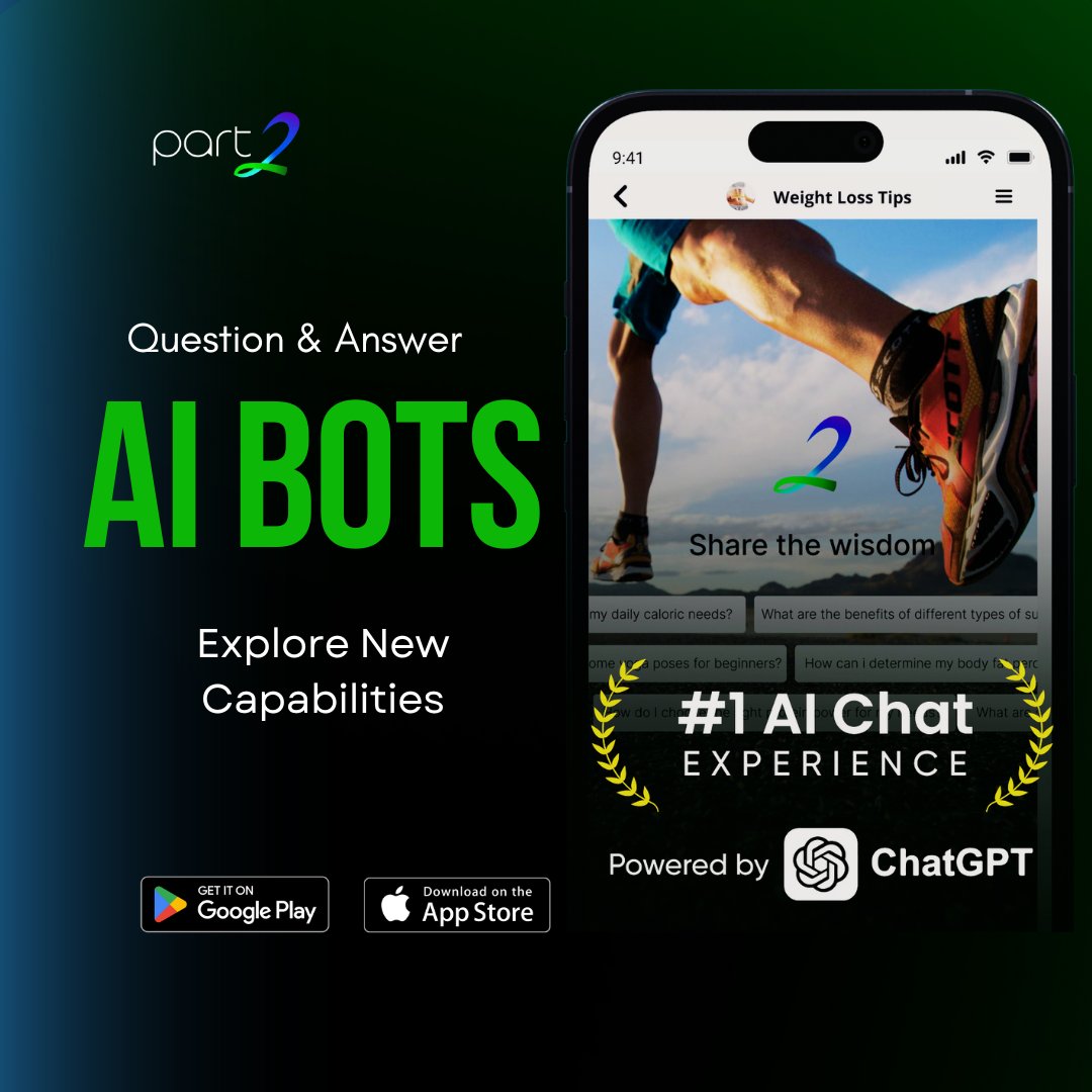 part2chat's tweet image. Enhance your productivity and streamline your tasks with Part2AI’s intelligent bots. From answering questions to automating processes.

Download App Now -&amp;gt; tinyurl.com/ms5pd8ae
Free for a Limited Time!

#Part2AI
#AIBots
#PersonalizedAssistance 
#iphoneapp #iphone15 #iphone