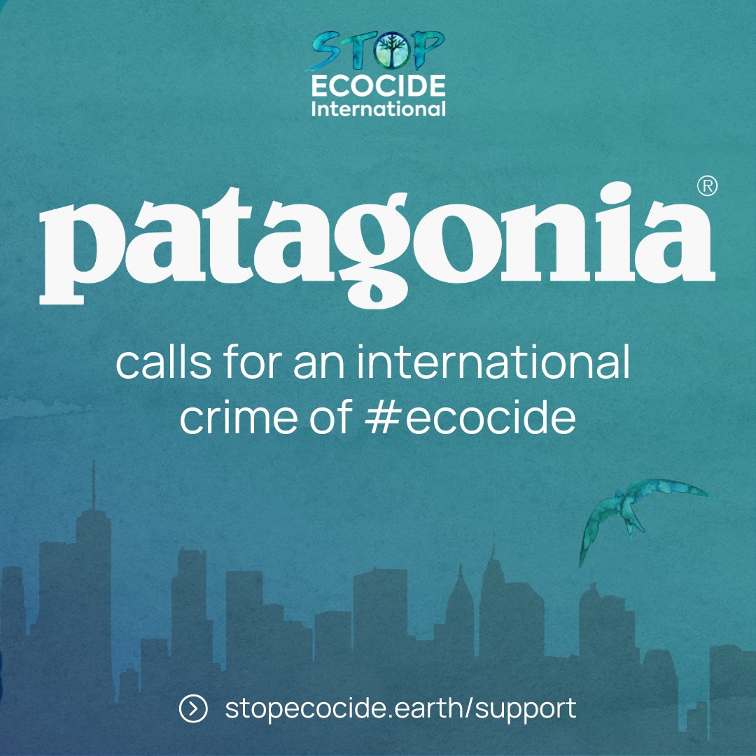 Very pleased to welcome <a href="/patagonia/">Patagonia</a> to the Business for #EcocideLaw Network! Backing the prevention + criminalisation of mass harm to nature!🗻

Want to know which other great companies are joining the #Business4EcocideLaw network?

More 👉: stopecocide.earth/support#busine…

#StopEcocide