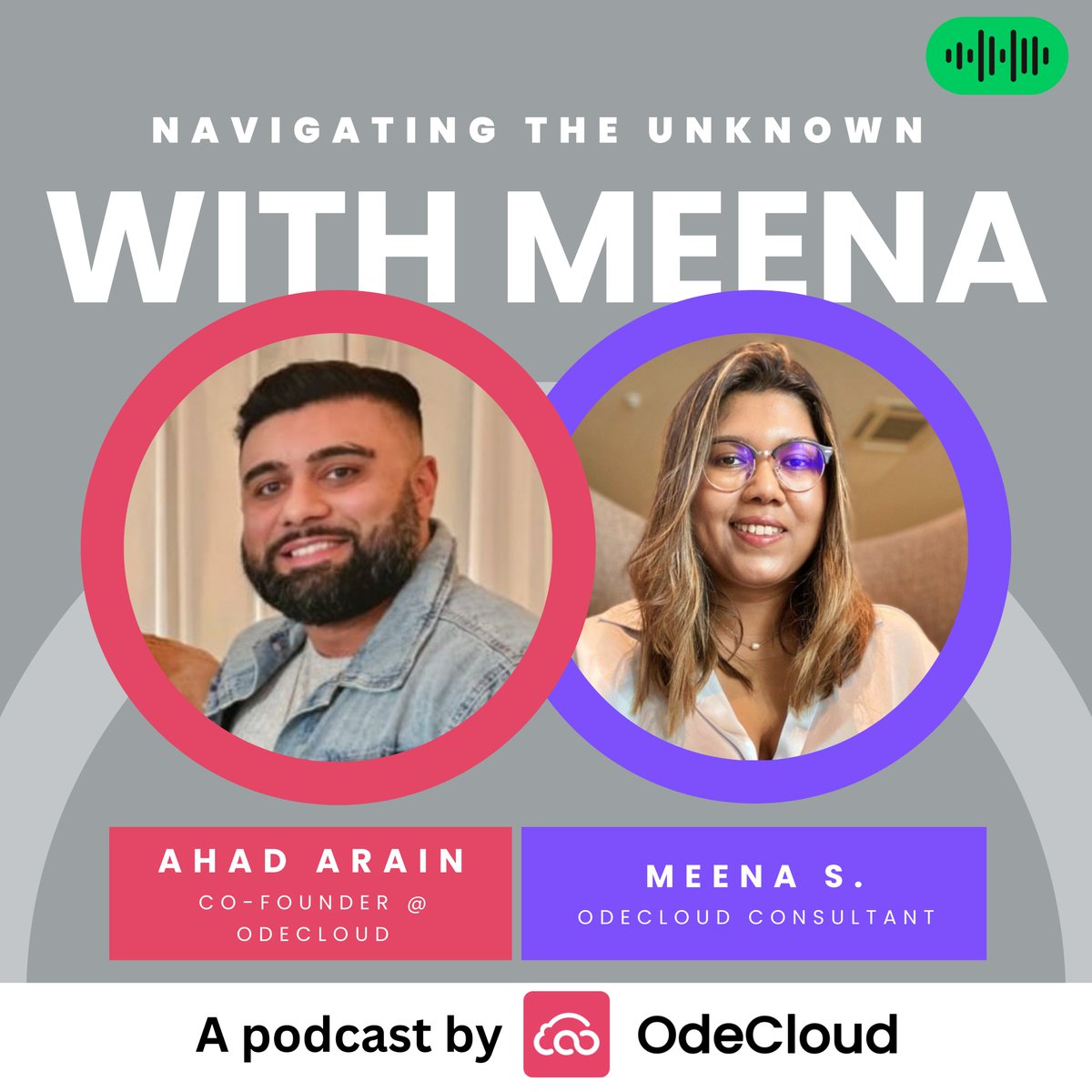 OdeCloud's tweet photo. Our latest podcast episode features a seasoned OdeCloud consultant Meena! 🎧 

In this episode, she opens up about her inspiring journey in the consulting industry. 

Tune in to hear her insights: https://t.co/O7GK8KiAtD

#OdeCloud #OdeCast #Podcast #Consultants https://t.co/9Hww9EuZI5