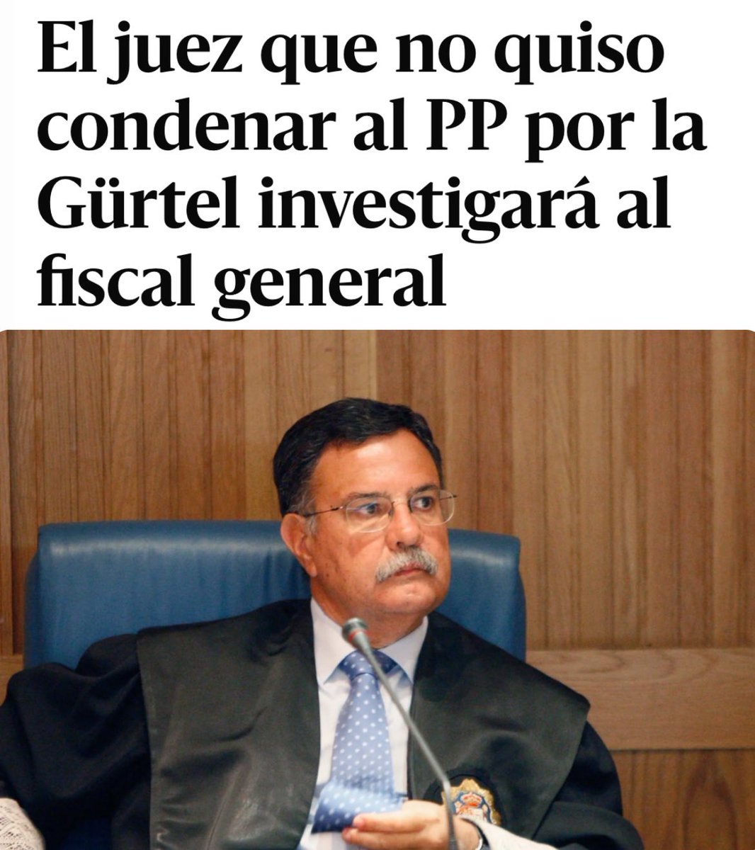 JesusCintora's tweet photo. El juez que no quería condenar al PP por la Gürtel investigará al Fiscal General del Estado 

🔴VER MI INFORME👉 https://t.co/znQWNa0sRH https://t.co/1PQrDscvfU