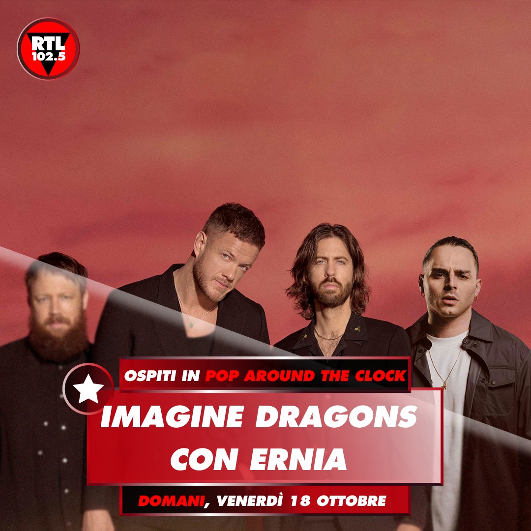 📅 Domani, venerdì 18 ottobre
⏰ Alle 17.30
🎙️ <a href="/DanReynolds/">Dan Reynolds</a> degli <a href="/Imaginedragons/">Imagine Dragons</a> e <a href="/holyernia/">Ernia</a> saranno ospiti in #PopAroundTheClock

#DanReynoldsRTL1025 #ErniaRTL1025

Segui la diretta 📲 rtl.pulse.ly/wvu8evucmk