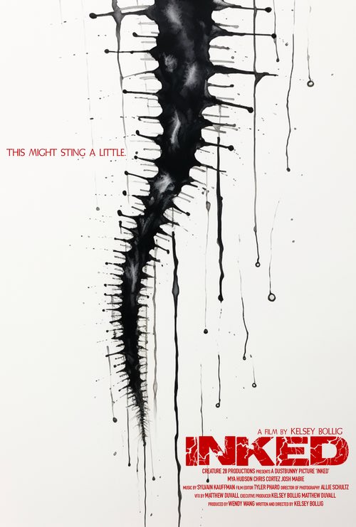 Screening with HOUSE OF SAYURI we have:

💀 Monochromatic melancholy in the creepy FISITOR by <a href="/LlyrTitus/">Llŷr Titus</a> &amp; <a href="/PanadTweets/">Panad</a>. 

✒️ Tatted up terror in INKED by previous Soho Horror Award winner Kelsey Bolig