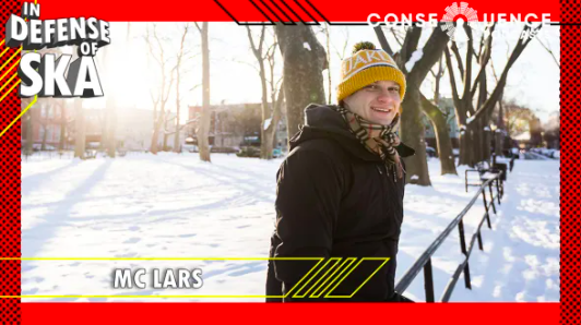 consequence's tweet photo. Nerdcore rapper @MCLars joins @InDefenseofSka to chat about his 2009 single, "The Gigantic Robot Kills," his love for ska, working with "Weird Al" Yankovic, and more → https://t.co/iFzihWNokj https://t.co/m0m4w2EQfS