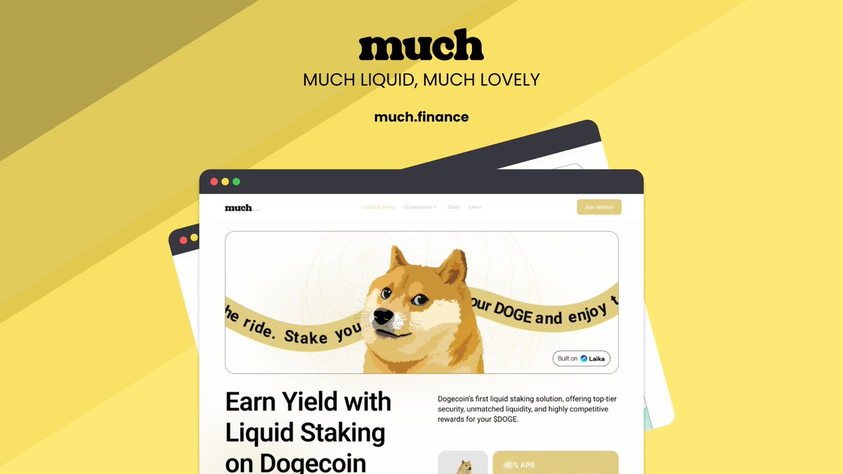 much_finance's tweet image. Join Much, where $DOGE never stops working for you!
🤌 much.finance
Join the trenches for the upcoming supercycle, stay liquid, and be ready for the latest $DOGE trends from Doge CT.
Sign up for the waitlist and secure your spot!