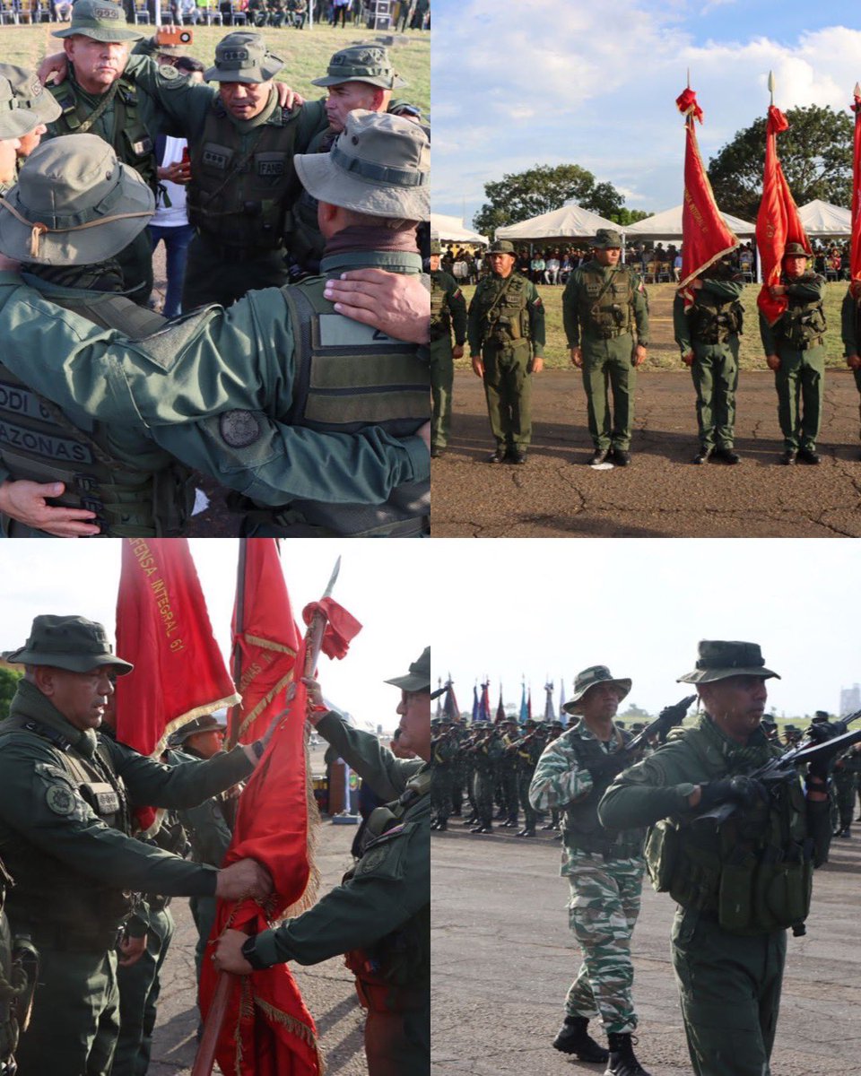 CEOFANBVE's tweet photo. 🔁 RT || GJ. @dhernandezlarez: Se realizó acto de transmisión de mando de las Zonas Operativas de Defensa Integral adscritas a la REDI Guayana: ZODI Delta Amacuro, ZODI Bolívar; ZODI Amazonas y ZODI Guayana Esequiba, presidido por el Mayor General Wilfredo Alexander Medrano Machado en compañía del Cddno. Ángel Marcano, Gobernador del estado Bolivar, en la Base Aérea, Teniente Coronel Teófilo Luis Méndez.(BAMENDEZ) municipio Caroní del estado Bolivar. Bendiciones y felicitaciones a todos aquellos quienes comandaron con obligación y sacrificio y aquellos quienes tendrán el honor de conducir las unidades operativas del Sistema Defensivo Territorial, con honor y lealtad, de acuerdo a nuestra Constitución Nacional y demás leyes de la República, inspirados para la égida de Bolívar Chávez.

#IntegrarEsVencer