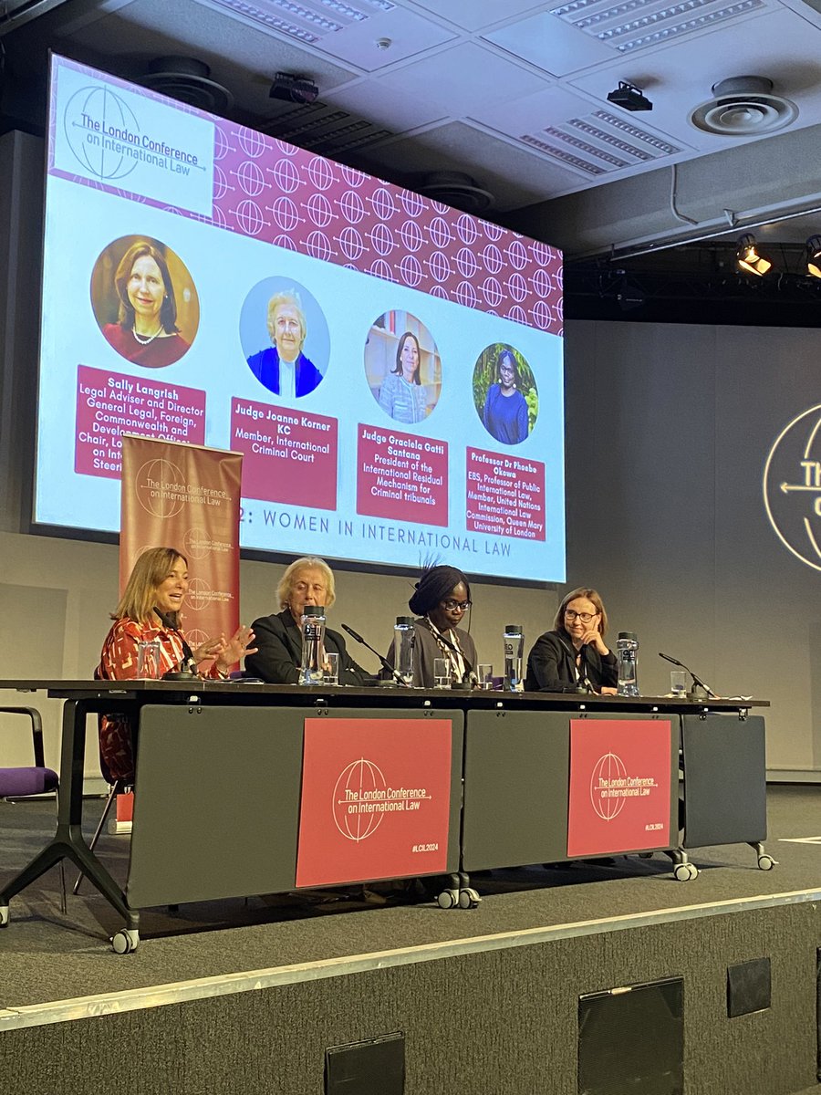 Thought-provoking discussion on Women in International Law to wrap up Day 1 of #LCIL24

Grateful to Prof. Okowa and Judges Korner and Gatti Santana for reflecting on their careers, opportunities for aspiring female int’l lawyers and the Barbie Land Supreme Court 💅

<a href="/UKintlaw/">UK International Law</a>