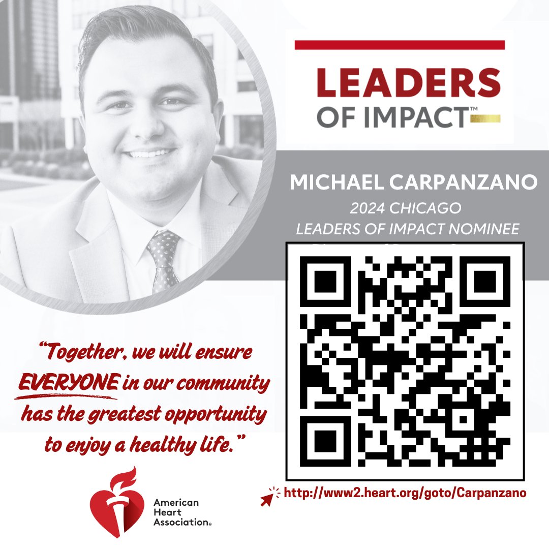 ccarpos's tweet photo. I am excited to kick-off my campaign for Chicago Leaders of Impact!

Support: ❤️ https://t.co/YGPHNqCYRb

If you would like to support me in my effort to shine a spotlight on heart health as heart disease is the #1 killer worldwide, and stroke ranks 2nd globally, please consider donating today.

My own mother (by the grace of God) survived a massive heart attack in 2017 – she was only 57 years old. Everyone isn’t so blessed nor lucky, unfortunately. But, with your support we can continue to decrease mortality through the work of the American Heart Association.