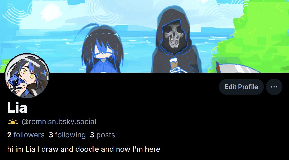 wellllllllllll 👉👈 im on bluesky now just in case😭
heard there's cool tags options that might be useful for ocs so, looking forward to that