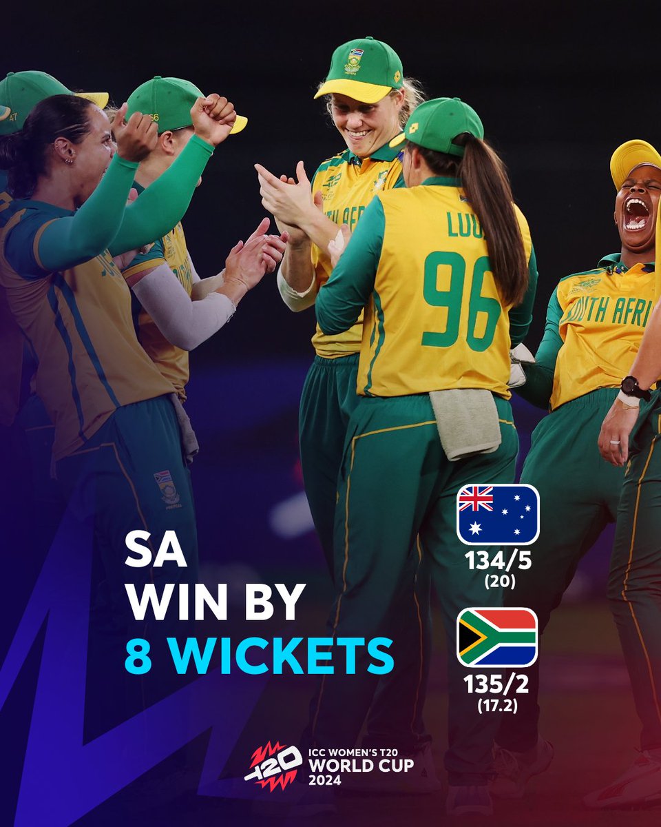 An unbelieveable run-chase from South Africa as they produce an upset to knock Australia out and enter the final 🤩🎉

#T20WorldCup | #AUSvSA 📝: bit.ly/3UeWZ0R