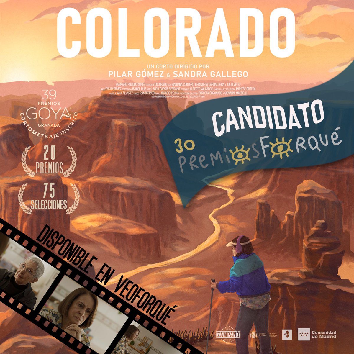 Nuestro corto COLORADO está entre los candidatos en los 30 <a href="/PremiosForque/">Premios Forqué</a>. Votaciones abiertas desde el 17 de octubre al 2 de noviembre. Podéis verlo en VEOFORQUÉ
<a href="/mejorcitadlmio/">pilargomez</a>
<a href="/Sandberi/">Sandra Gallego</a>