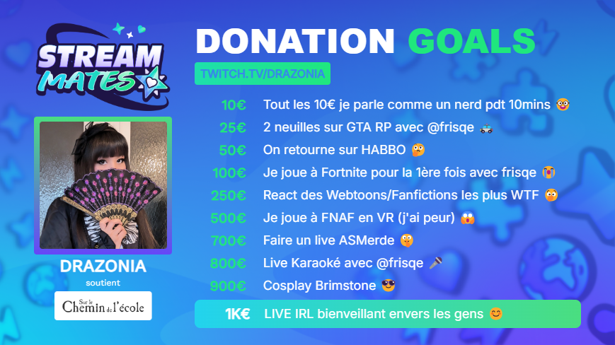 Drazoniaa's tweet photo. Et voici mon planning pour l'évent caritatif qui commence demain ! J'ai trop hâte les amis, on va passer de très bons moments ensemble 😇🌠 @StreamMatesOff #twitchlivestream https://t.co/g6RqtTHsig